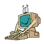 typing cartoon computer